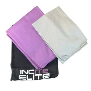 Microfiber Beach Towels X 2 & Carry Bag Quick Dry Lightweight Sand Free Compact